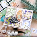 Bild 5 von Waffle Flower Postage Collage Poinsettia Stencil - Briefmarken-Schablone Weihnachtsstern