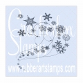 Crackerbox & Suzy Stamps Cling - Gummistempel Blowing Snowflakes - Schneeflocken