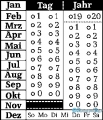 StempelBar Stempelgummi Kalender groß