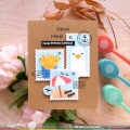 Bild 9 von Waffle Flower Postage Collage Beach Days Stencil - Briefmarken-Schablone Strand