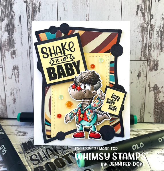 Bild 3 von Whimsy Stamps Clear Stamps and Die (Stanze) - Disco Dude Dudley
