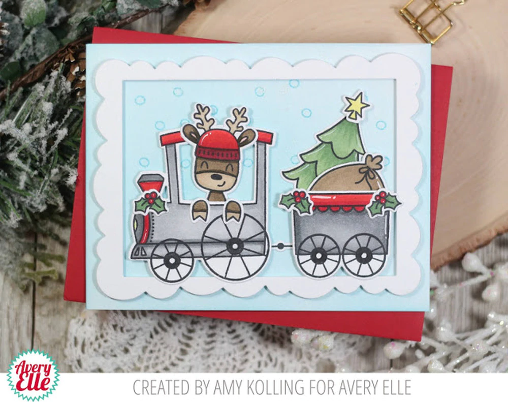 Bild 3 von Avery Elle Clear Stamps - Peek-a-Boo Christmas Train - Weihnachtszug