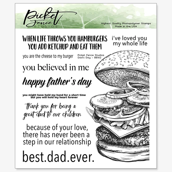 Bild 1 von Picket Fence Studios Clear Stamps Dad's Day - Hamburger