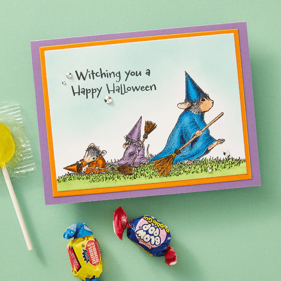 Bild 3 von Spellbinders Halloween Flight  Cling Rubber Stamp Set - House Mouse Stempelgummi