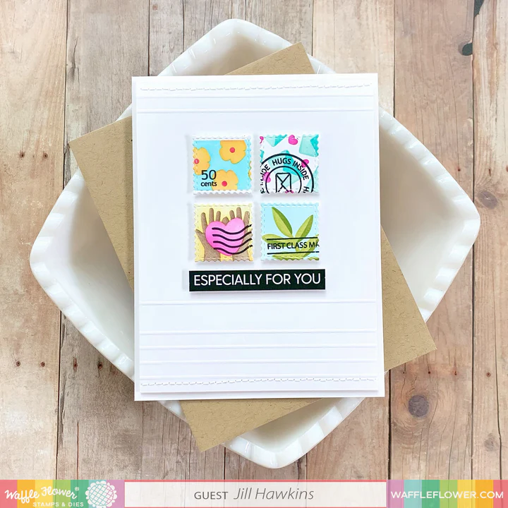 Bild 7 von Waffle Flower Postage Collage Everyday  Stencil - Briefmarken-Schablone allgemein