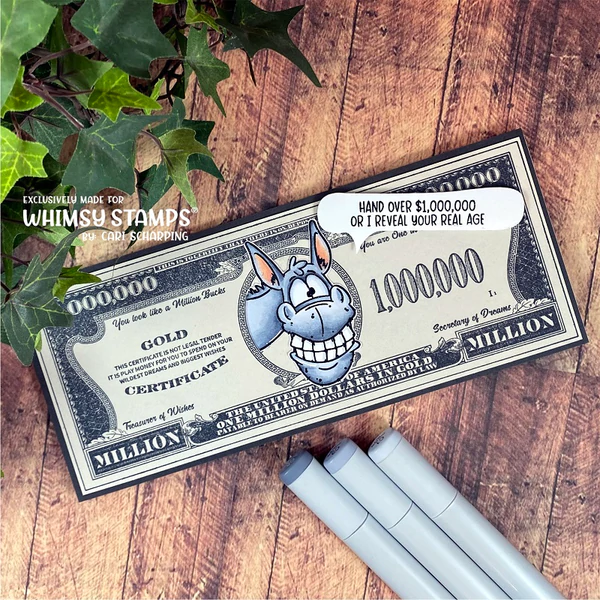 Bild 9 von Whimsy Stamps A Million Dollars Rubber Cling Stamp and Die Combo -Stempel und Stanze