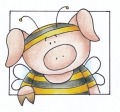 Bild 2 von StempelBar Stempelgummi Fiete das Ferkel als Biene