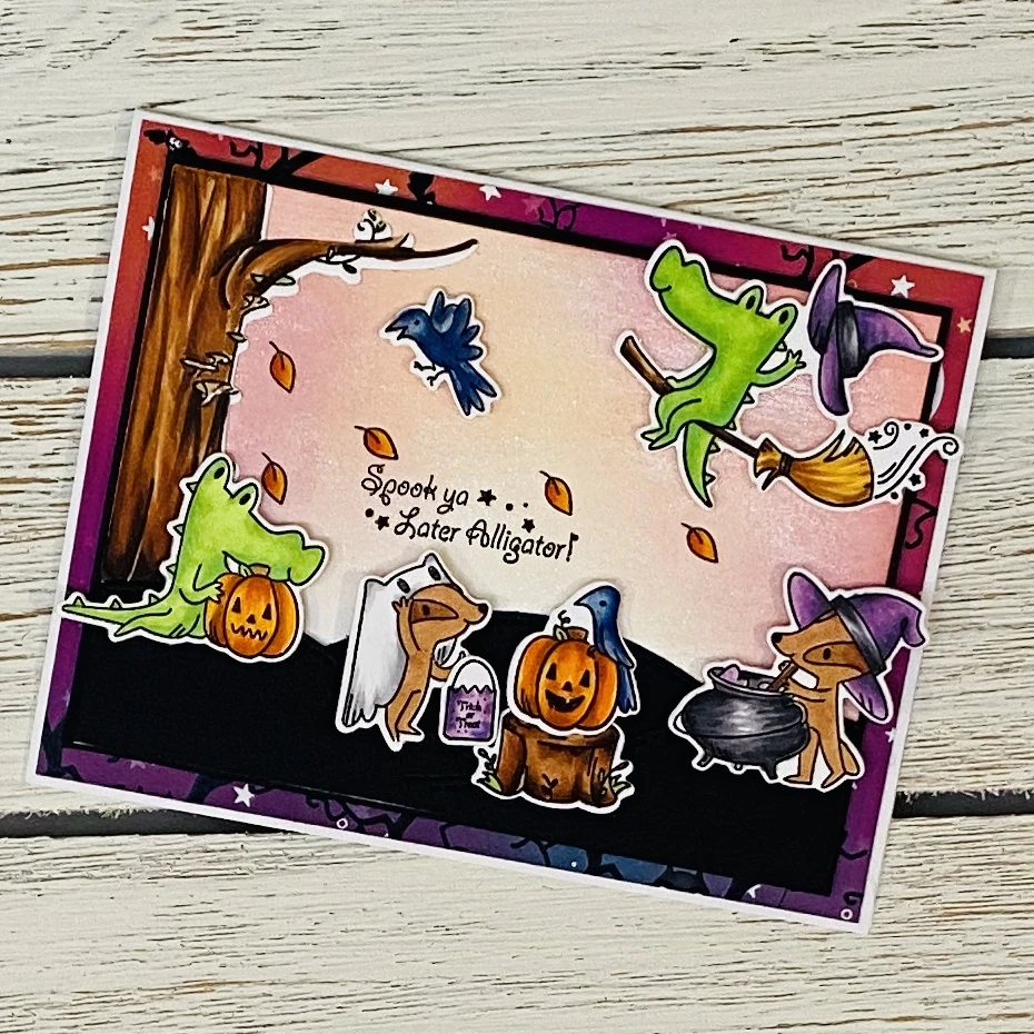 Bild 2 von LDRS Creative -Spook Ya Later Alligator - Stempel Krokodil/Halloween