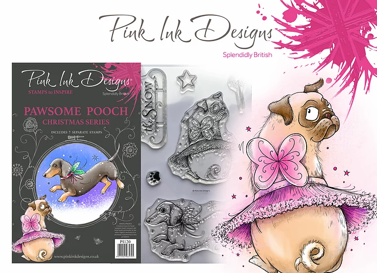 Pink Ink Designs - Stempel  Pawsome Pooch - Weihnachten Hunde