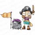 Bild 1 von Gummistempel Stamping Bella Cling Stamp MINI ODDBALL PIRATE & PUG RUBBER STAMP