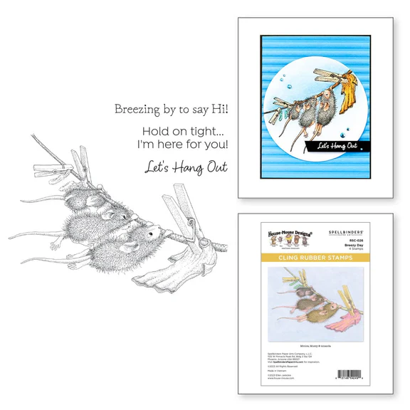 Bild 7 von Spellbinders Breezy Day Cling Rubber Stamp Set - House Mouse Stempelgummi