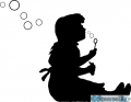 StempelBar Stempelgummi Mädchen mit Seifenblasen - sitzend 