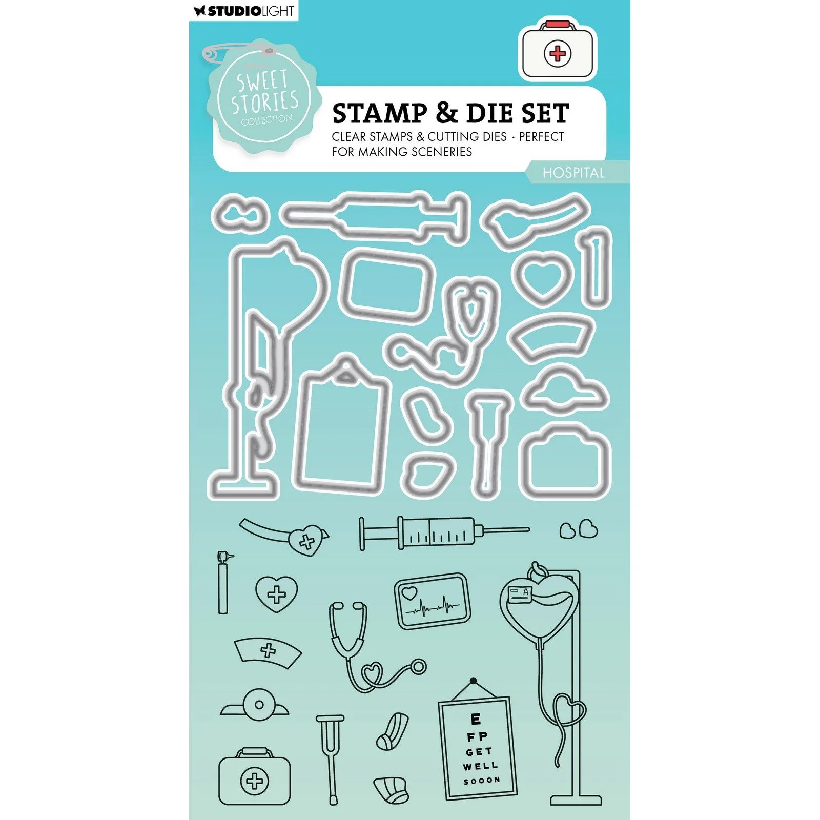Bild 1 von STUDIOLIGHT Sweet Stories Stamp & Cutting Die Hospital - Stempel & Stanze