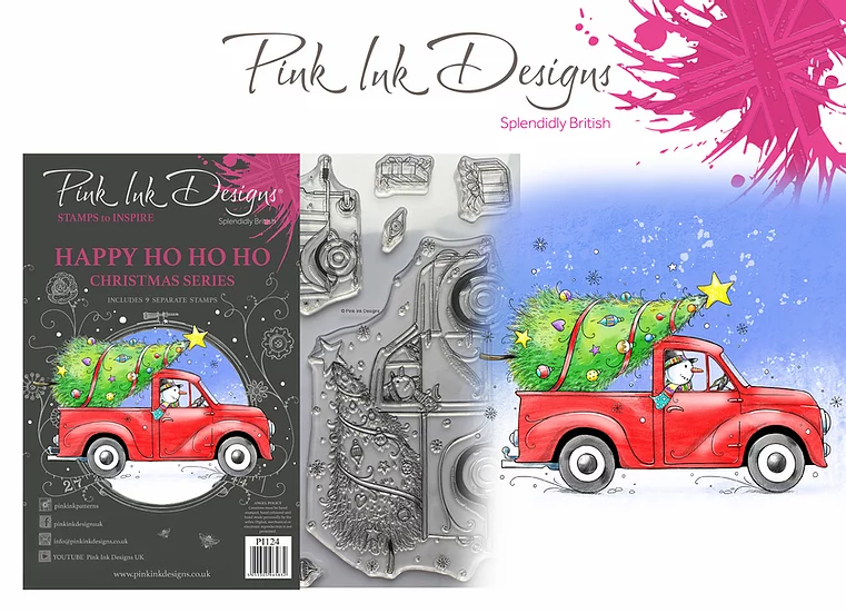 Pink Ink Designs - Stempel  Happy Ho Ho Ho - Weihnachten Auto