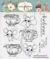 Colorado Craft Company Clear Stamps - Kris Lauren ~ Teacups & Mice