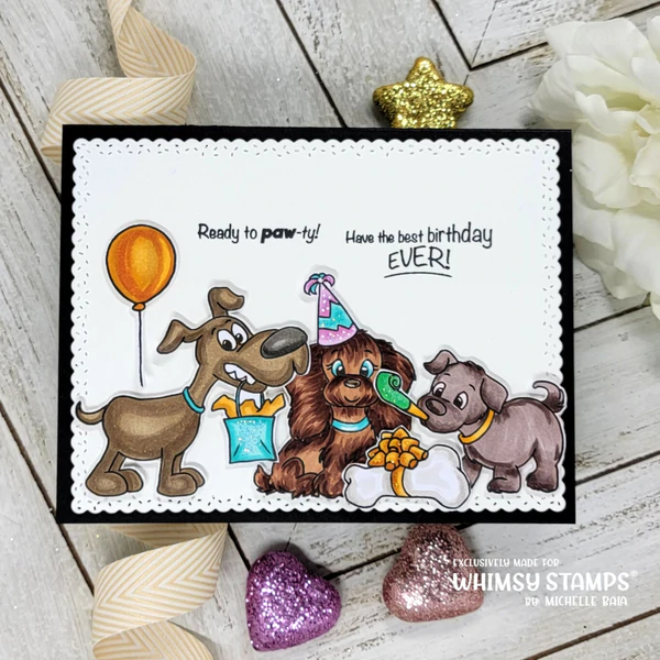 Bild 5 von Whimsy Stamps Clear Stamps - Doggie Birthday Party - Hund Geburtstag