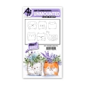 Art Impressions Stamp Set - Watercolor Mini Critter Pots