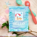 Bild 15 von Waffle Flower Postage Collage Beach Days Stencil - Briefmarken-Schablone Strand