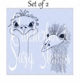 Crackerbox & Suzy Stamps Cling - Gummistempel Emu Adele & Alfred