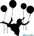 StempelBar Stempelgummi Frau mit Luftballons - fliegend