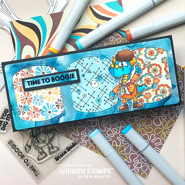 Bild 5 von Whimsy Stamps Clear Stamps and Die (Stanze) - Disco Dude Dudley
