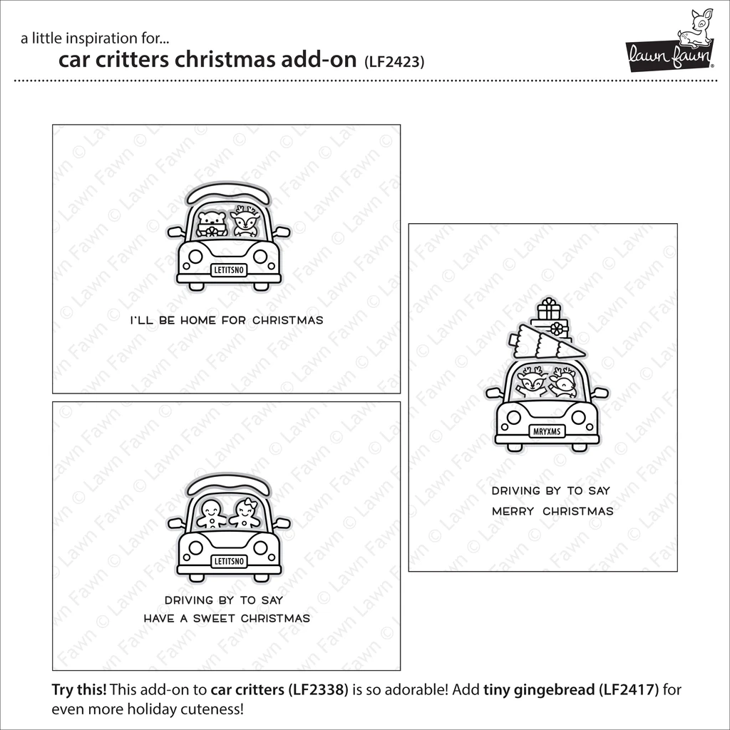 Bild 4 von Lawn Fawn Clear Stamps - Car Critters Christmas add-on