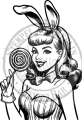 StempelBar Stempelgummi Pin-up Hasi-Portrait