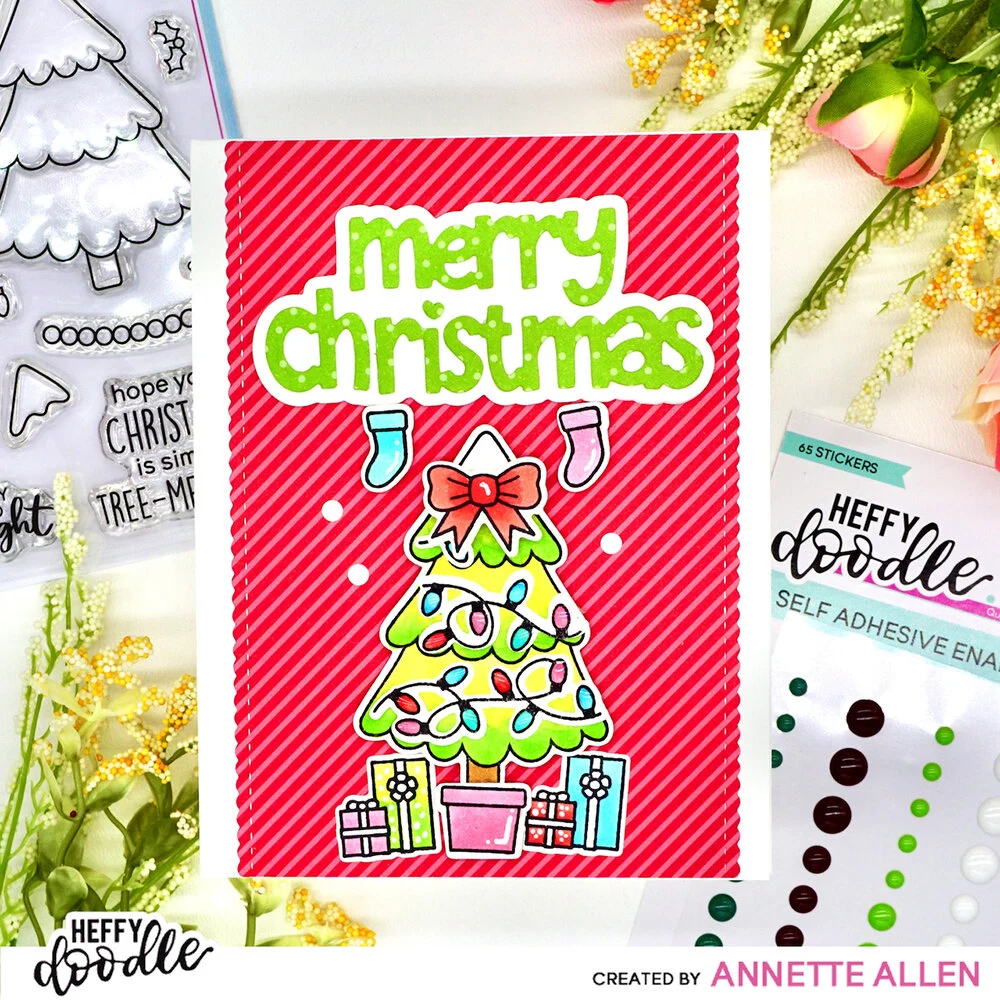 Bild 3 von Heffy Doodle Clear Stamps Set - Trim The Tree - Stempel Weihnachtsbaum