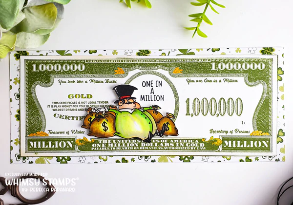 Bild 5 von Whimsy Stamps A Million Dollars Rubber Cling Stamp and Die Combo -Stempel und Stanze