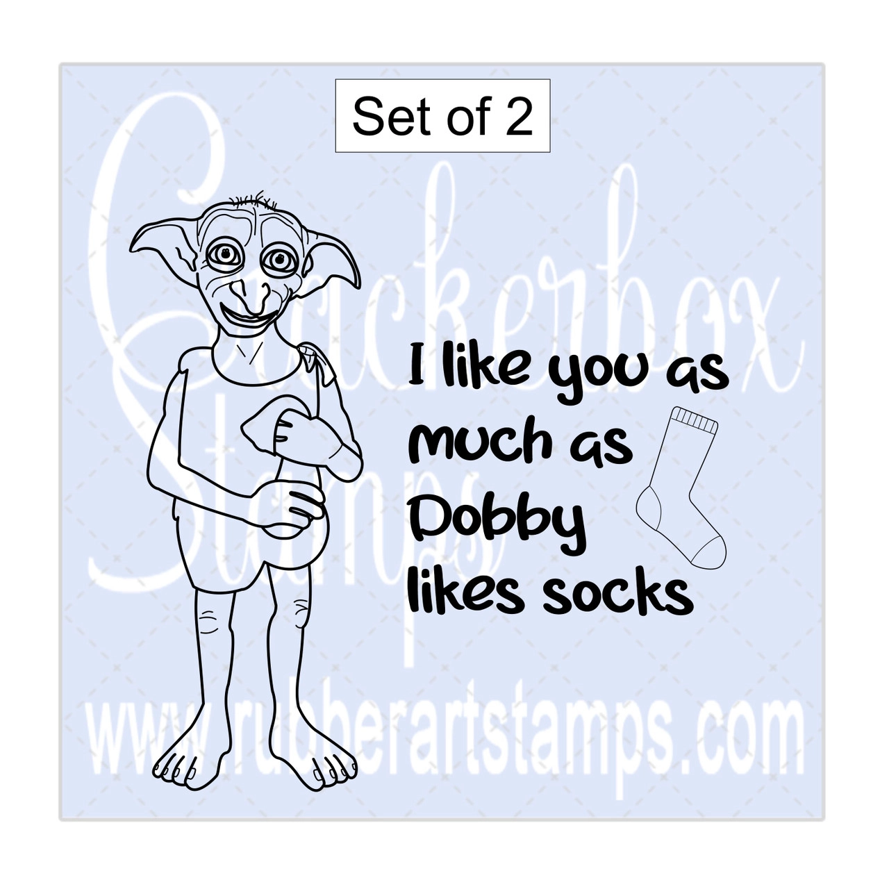 Crackerbox & Suzy Stamps Cling - Gummistempel Dobby & Sock Saying