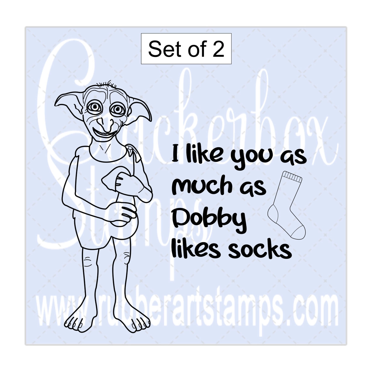 Bild 1 von Crackerbox & Suzy Stamps Cling - Gummistempel Dobby & Sock Saying