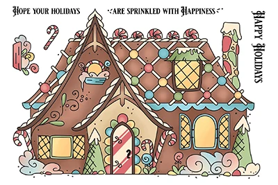 LDRS Creative - Gingerbread House  Stamp Set - Stempel Lebkuchenhaus