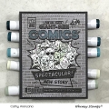Bild 3 von Whimsy Stamps Rubber Cling Stamp - Zombie Faces Background Rubber Gummistempel 