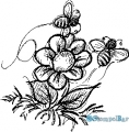 StempelBar Stempelgummi Blumen mit Bienen