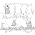 Stampendous House Mouse Doing Laundry Rubber Stamp - Stempelgummi