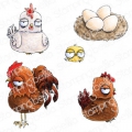 Gummistempel Stamping Bella Cling Stamp ODDBALL FARM BIRDS SET (SET OF 5 RUBBER STAMPS)
