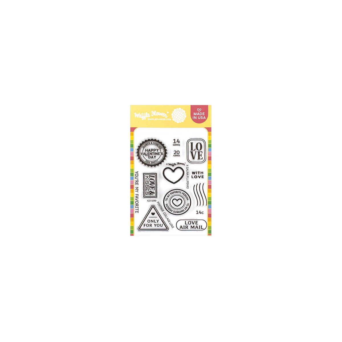 Bild 1 von Waffle Flower Postage Collage Love Clear Stamp Set - Stempel