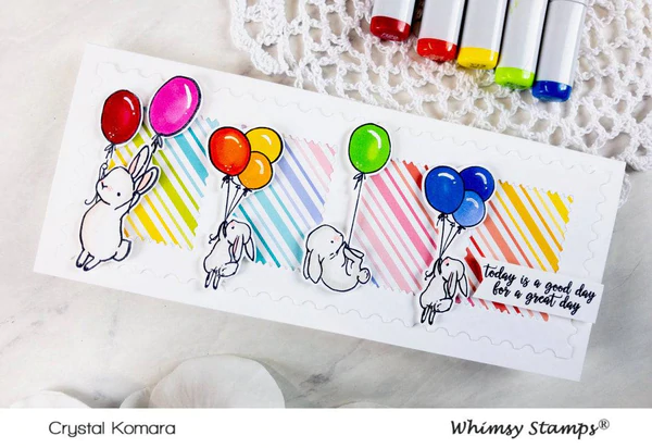 Bild 2 von Whimsy Stamps Clear Stamps  - Bunny Balloons - Hase Luftballon