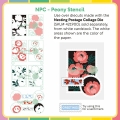 Bild 2 von Waffle Flower  Nesting Postage Collage Peony Stencil - Stencil-Set