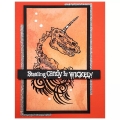 Bild 2 von Stampendous Cling Stamps Unicorn Skull Rubber Stamp - Gummistempel  Einhorn