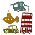 Bild 1 von Sizzix Thinlits Die by Tim Holtz - Stanzschablone - Wacky Transport - Fahrzeuge