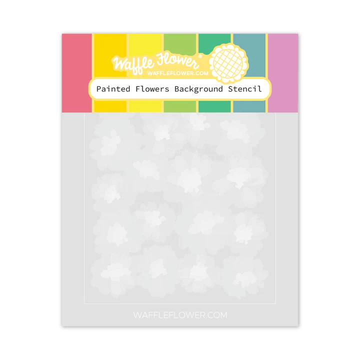 Bild 1 von Waffle Flower Painted Flowers Background - Schablone Blumen