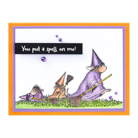 Bild 2 von Spellbinders Halloween Flight  Cling Rubber Stamp Set - House Mouse Stempelgummi
