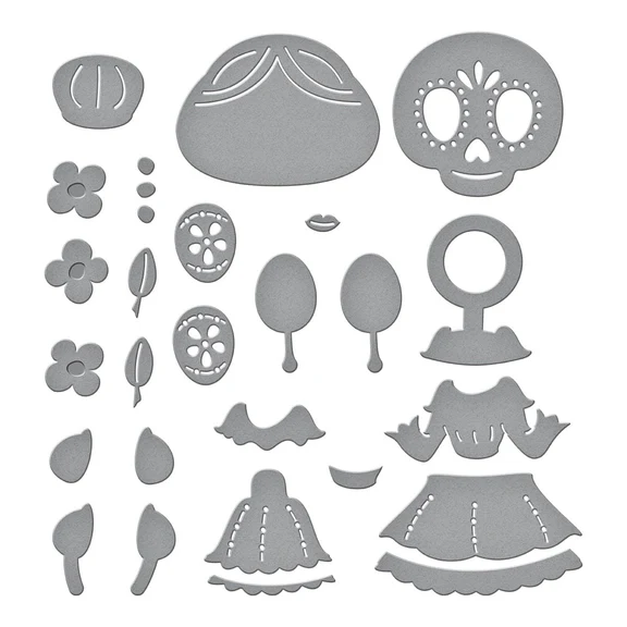 Bild 2 von Spellbinders Dancin' Day of the Dead Girl Etched Dies from the Dancin' Halloween Collect - Stanz-Set
