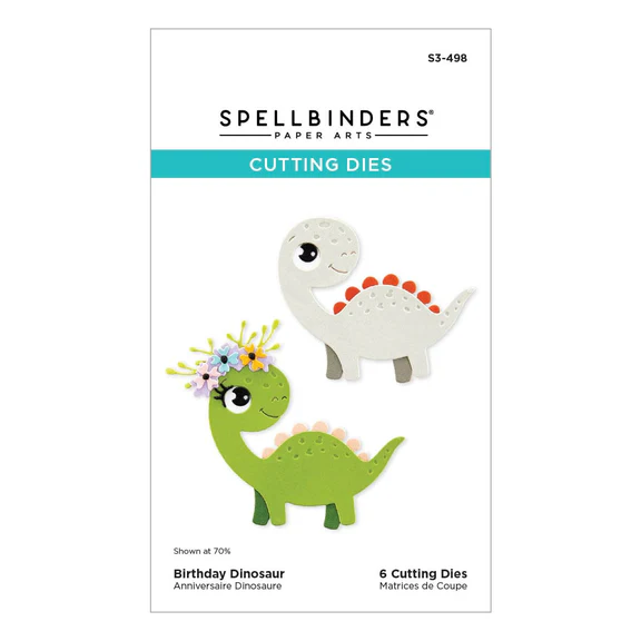 Spellbinders BIRTHDAY DINOSAUR ETCHED DIES FROM THE MONSTER BIRTHDAY COLLECTION - Stanz-Set