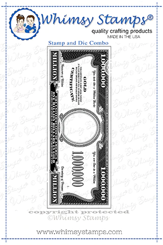 Bild 1 von Whimsy Stamps A Million Dollars Rubber Cling Stamp and Die Combo -Stempel und Stanze