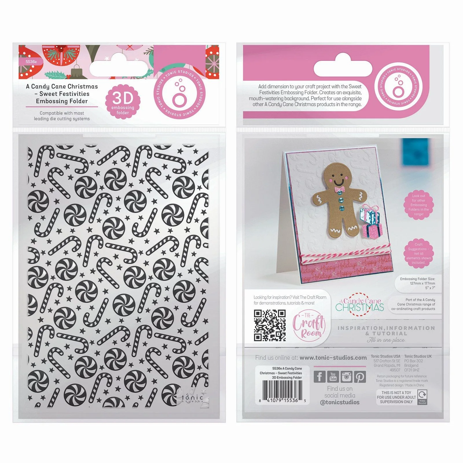 Bild 1 von Tonic Studios • A Candy Cane Christmas 3D Embossing Folder Sweet Festivities