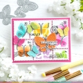 Bild 9 von Waffle Flower  Postage Collage Butterfly Stencil - Stencil-Set