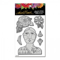 Stampendous Cling Stamp Gummistempel Laurel Burch Blossoming Woman Stamp Set