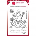 Woodware Clear Stamp Singles Rainbow Gnome - Regenbogen